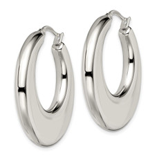 Stainless Steel Polished 35mm Diameter Hollow Hoop Earrings product image