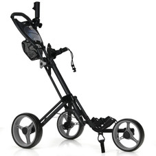 3-Wheel Folding Golf Push Cart with Brake, Scoreboard, & Adjustable Handle product image