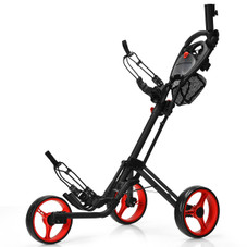 3-Wheel Folding Golf Push Cart with Brake, Scoreboard, & Adjustable Handle product image