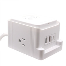 Wireless Charging Power Strip Cube with 3 USB Ports & 2 AC Outlets product image