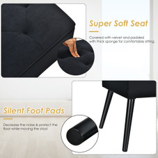 Velvet Storage Ottoman with Solid Wood Legs product image