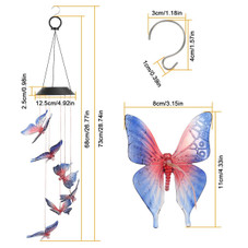 Solarek® Butterfly LED Solar Wind Chime, Color-Changing product image
