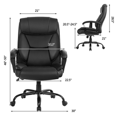 Executive Massaging Office Chair, Faux Leather product image