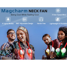 Rechargeable Portable LED Neck Fan with 3 Speeds product image
