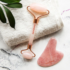 Rose Quartz or Jade Facial Roller & Guasha Tool by Seeboo® product image