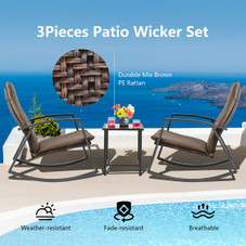 3-Piece Patio Rattan Rocking Furniture Set product image