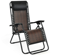 Zero Gravity Rattan Folding Lounge Chair product image