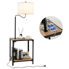 360-Degree Rotatable Floor Lamp with End Table & Charging Ports product image