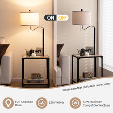 360-Degree Rotatable Floor Lamp with End Table & Charging Ports product image