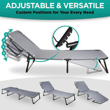 Folding Outdoor 4-Position Camping Cot, Pad, And Pillow By Zone Tech® product image