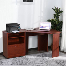HOMCOM® L-Shaped Corner Computer Desk with Printer Cabinet product image