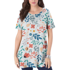 Women’s Printed Short Sleeve Casual Crew Neck T-Shirts (4-Pack) product image