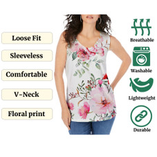 Women's Sleeveless Floral Print V-Neck Blouse (4-Pack) product image