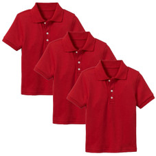 Boys' Short Sleeve School Uniform Pique Polo Shirt (3-Pack)    product image