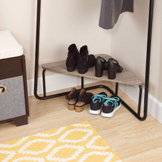 Corner Garment Rack with Wood Grain Laminate Top product image