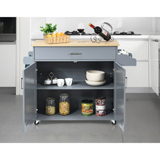 Rolling Kitchen Island Cart with Towel and Spice Rack product image