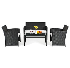 Rattan 4-Piece Loveseat & Chairs Patio Set product image