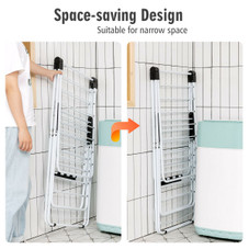 2-Level Foldable Clothes Drying Rack with Adjustable Gullwing product image