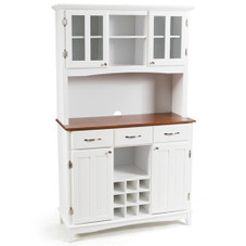 White Buffet and Hutch Kitchen Storage Cabinet product image