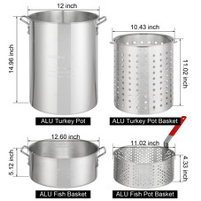 10-Piece 30 Qt. Turkey Pot and 10 Qt. Fish Pot Set product image