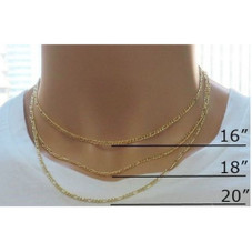 Solid 14K Gold 2mm Figaro Chain Necklace product image