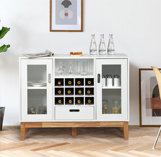 White Wood Wine Storage Cabinet product image