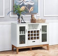 White Wood Wine Storage Cabinet product image