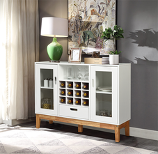 White Wood Wine Storage Cabinet product image