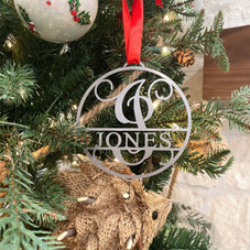 Personalized Circle Monogram Holiday Ornaments (Set of 5) product image