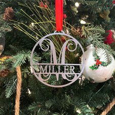 Personalized Circle Monogram Holiday Ornaments (Set of 5) product image