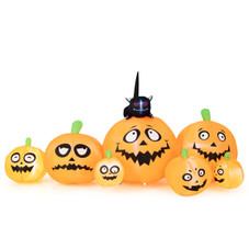 Pumpkin Patch Halloween Inflatable with Black Cat & Built-in LED Lights product image