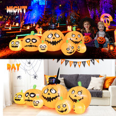 Pumpkin Patch Halloween Inflatable with Black Cat & Built-in LED Lights product image