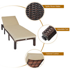 Patio Wicker Chaise Loungers with Adjustable Backrests (Set of 2) product image