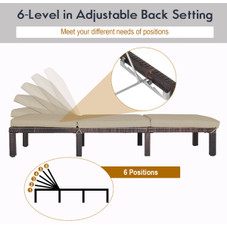 Patio Wicker Chaise Loungers with Adjustable Backrests (Set of 2) product image