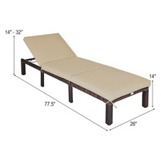 Patio Wicker Chaise Loungers with Adjustable Backrests (Set of 2) product image