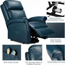 Faux Leather Electric Power Lift Recliner Chair with Heated Vibration product image