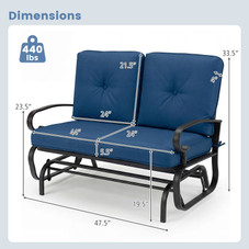 Outdoor Patio Cushioned Rocking Bench Loveseat product image