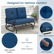 Outdoor Patio Cushioned Rocking Bench Loveseat product image