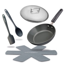 Ceramic Nonstick Stovetop Oven Frypan & Skillet with Lid & Utensils by MASTERPAN® product image