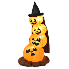 7-Foot Inflatable Pumpkin Stack with Witch's Hat product image