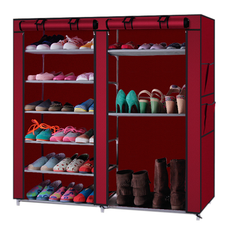 Dual Row Non-woven Fabric 12-Lattice Shoe Rack product image