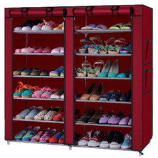 Dual Row Non-woven Fabric 12-Lattice Shoe Rack product image