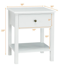 Single Drawer Classic Wood Nightstands (Set of 2) product image