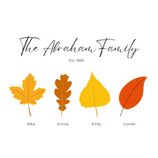 Personalized Fall Leaf Family Name Art Print product image