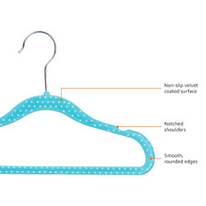 Kids' Polka Dot Velvet Hangers by Amazon Basics (1- or 5-Pack) product image