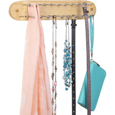 Wood Wall Mounted Tie, Belt and Scarf Hanger product image