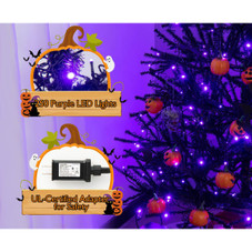 6-Foot Pre-Lit Hinged Halloween Tree with 250 Purple LED Lights & 25 Ornaments product image