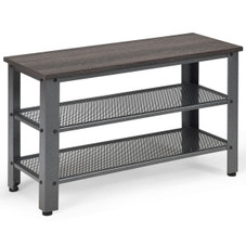 3-Tier Industrial Shoe Rack Bench with Storage Shelves product image