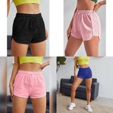 Women's High-Waist Active Running Shorts with Drawstring (5-Pack) product image