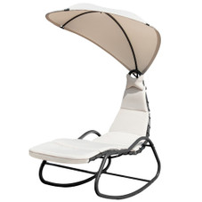 Cushioned Rocking Chaise Lounge Chair with Canopy product image